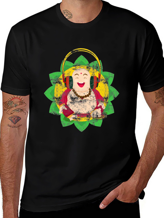 Camiseta Buda Feliz con Audífonos
