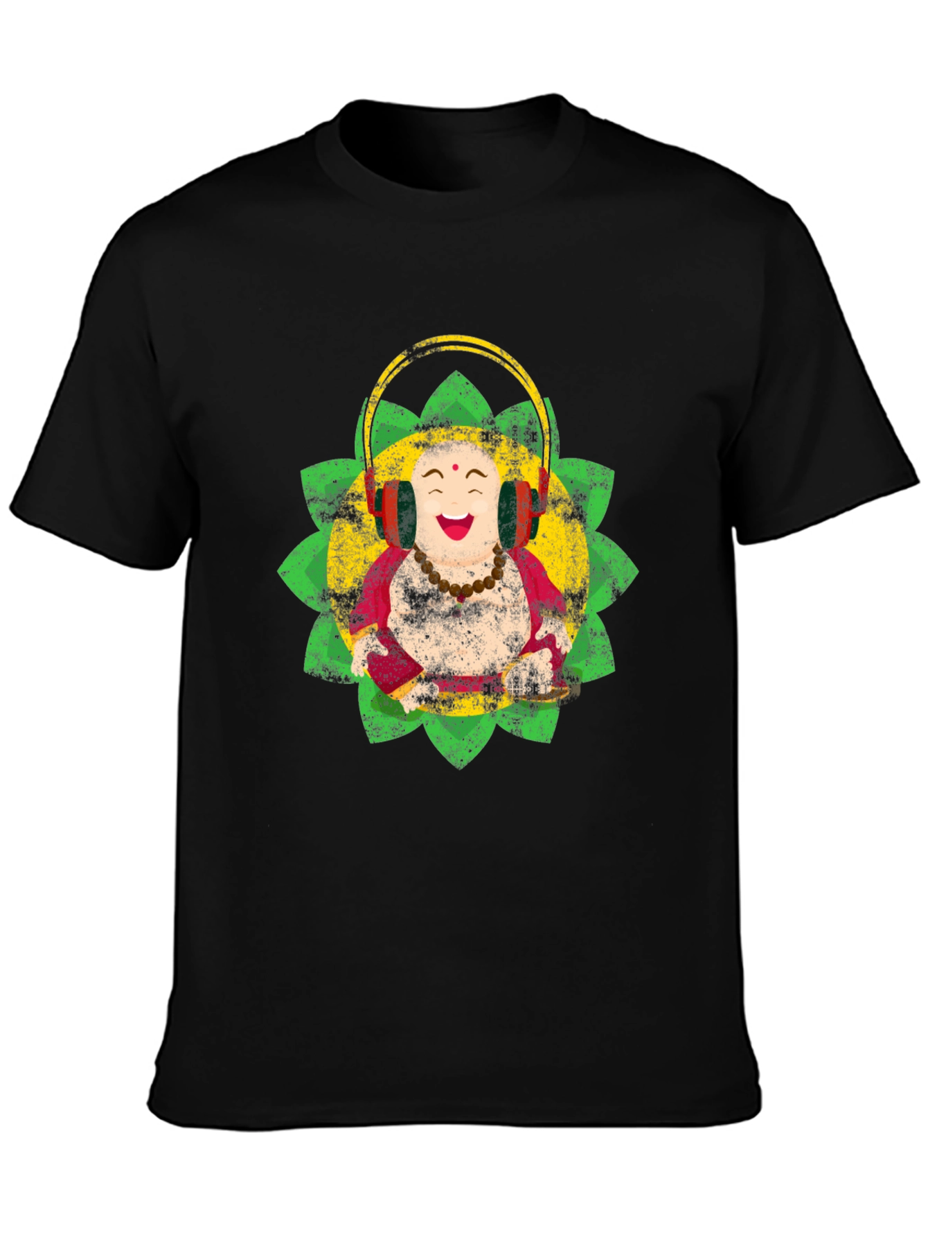 Camiseta Buda Feliz con Audífonos