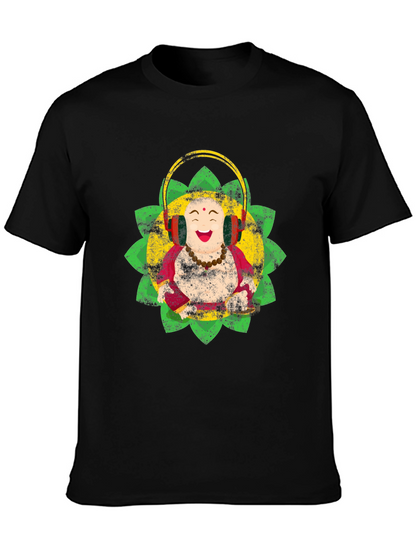 Camiseta Buda Feliz con Audífonos