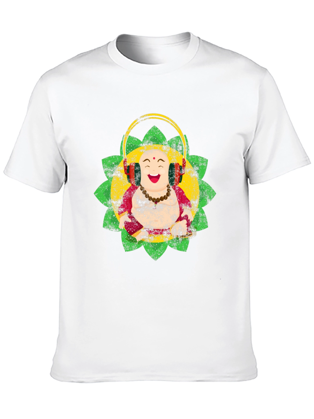 Camiseta Buda Feliz con Audífonos