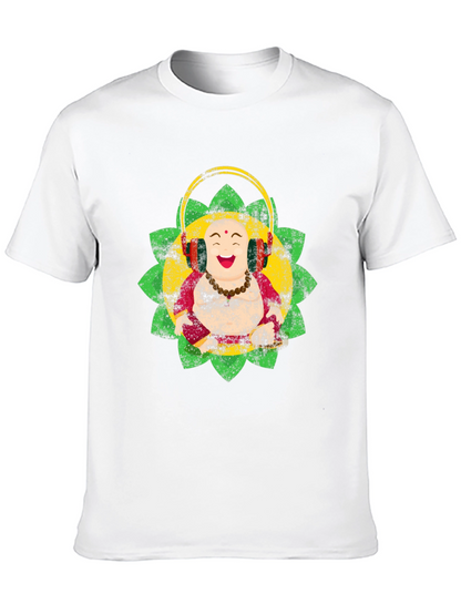 Camiseta Buda Feliz con Audífonos