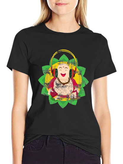 Camiseta Buda Feliz con Audífonos