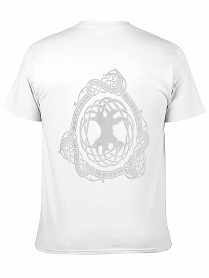 Camiseta Negra con Diseño Vikingo Árbol de la Vida