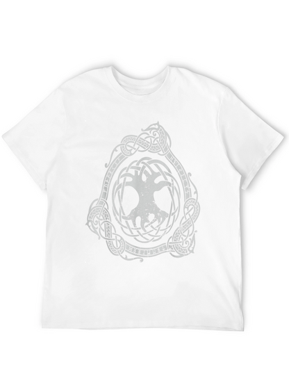 Camiseta Negra con Diseño Vikingo Árbol de la Vida