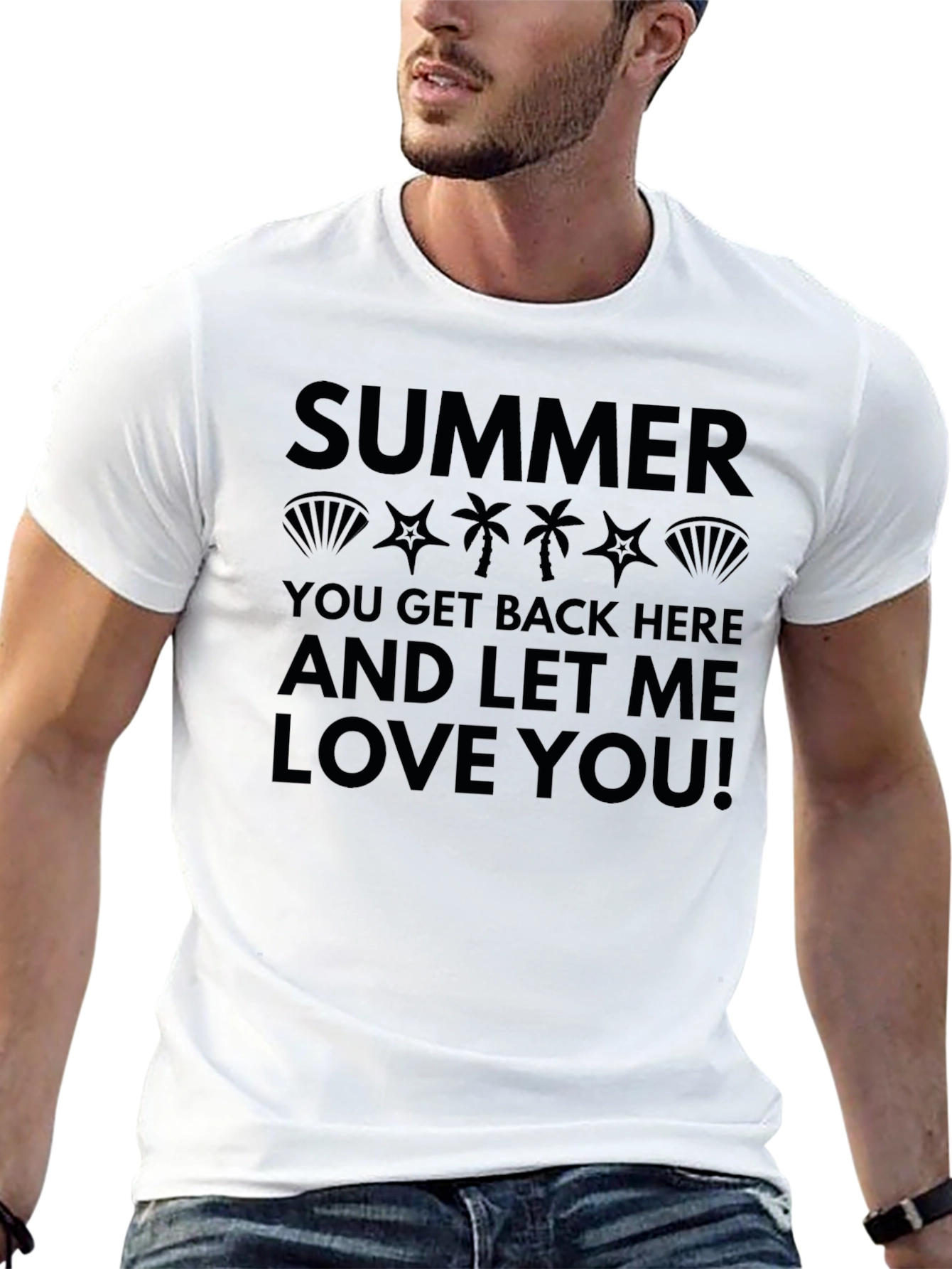 Camiseta Negra Estampada: Summer Love
