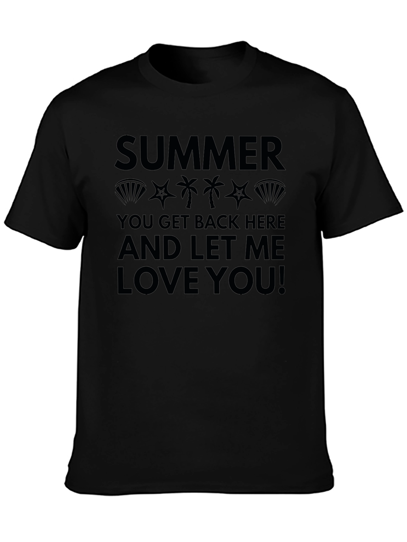 Camiseta Negra Estampada: Summer Love