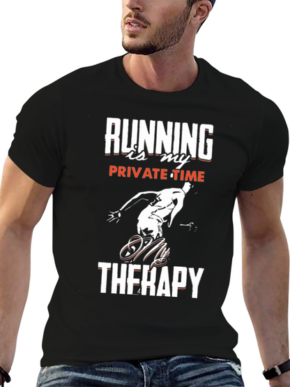 Camiseta Negra: Running is My Therapy