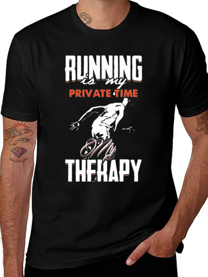 Camiseta Negra: Running is My Therapy