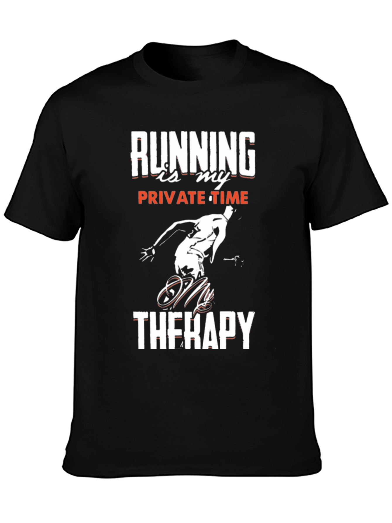 Camiseta Negra: Running is My Therapy