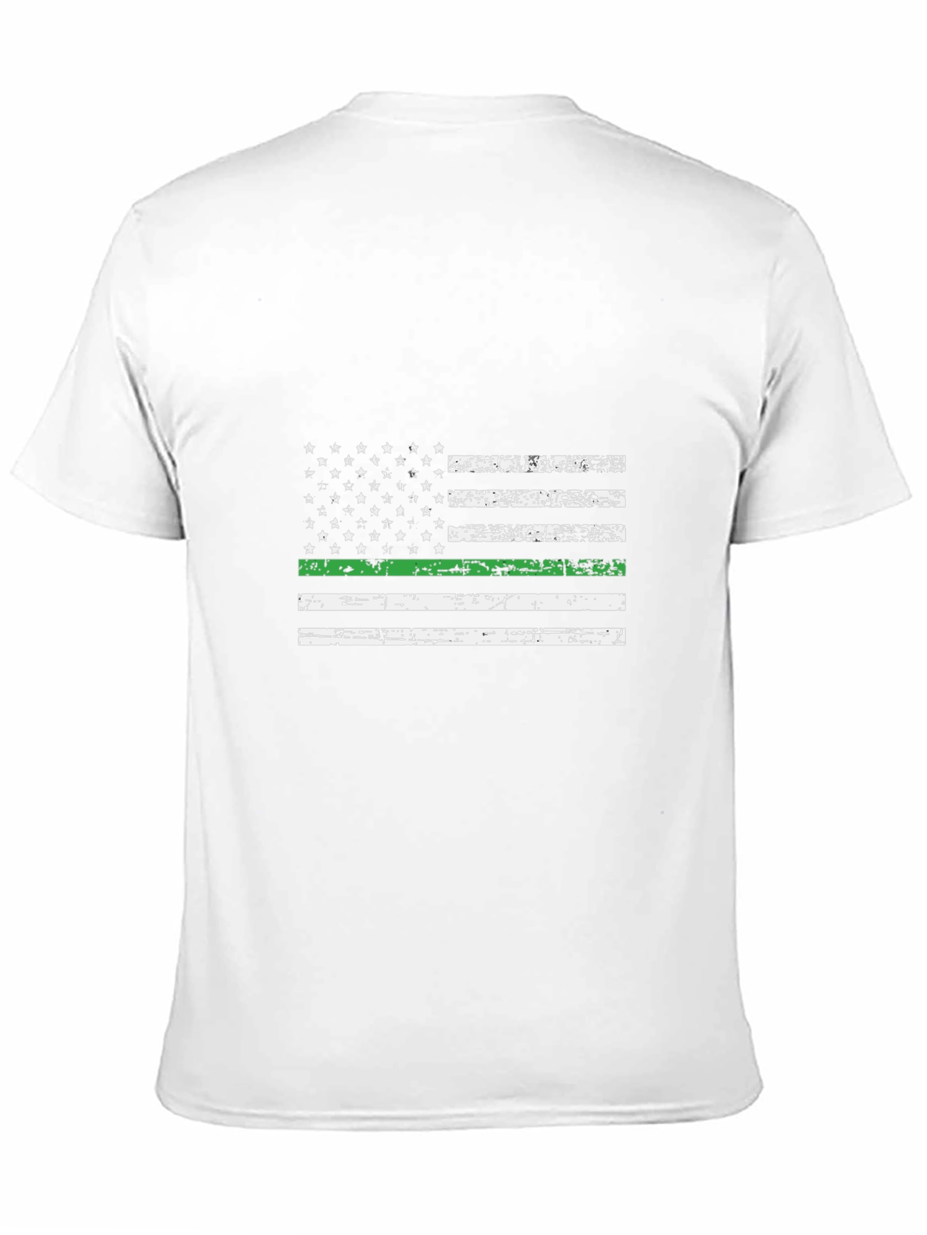 Camiseta Negra Bandera Americana Línea Verde