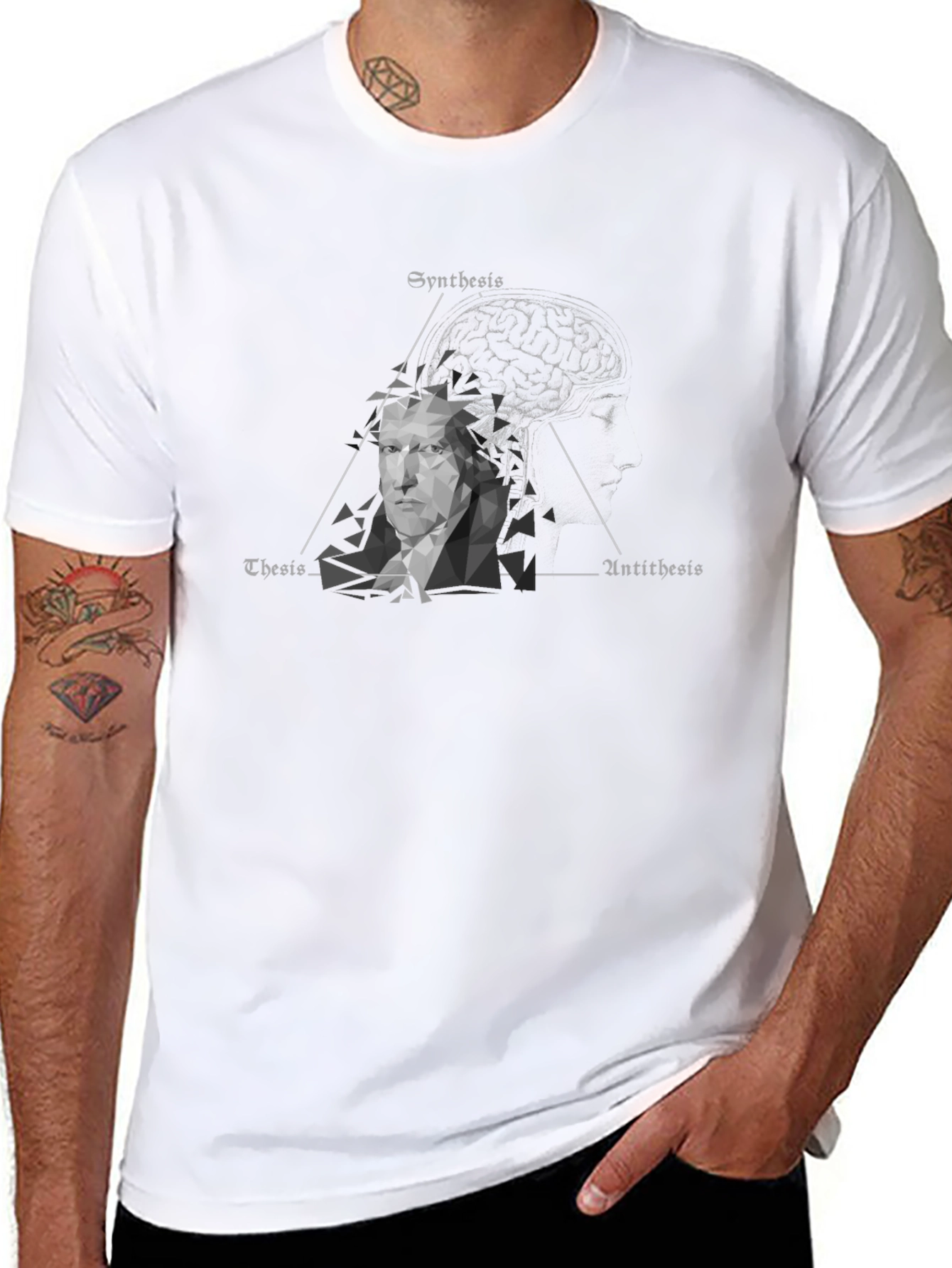 Camiseta Negra Filosofía Hegeliana: Tesis Antítesis Síntesis