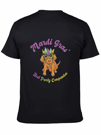 Camiseta Negra Perro Mardi Gras