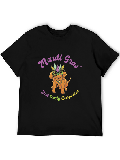 Camiseta Negra Perro Mardi Gras