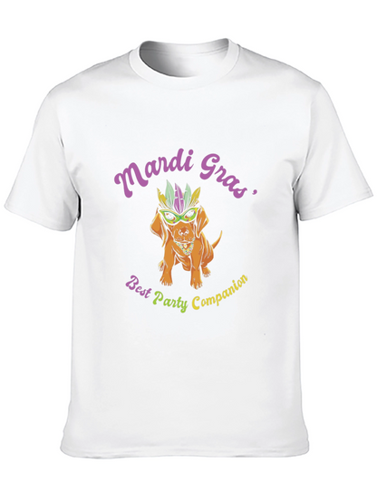 Camiseta Negra Perro Mardi Gras