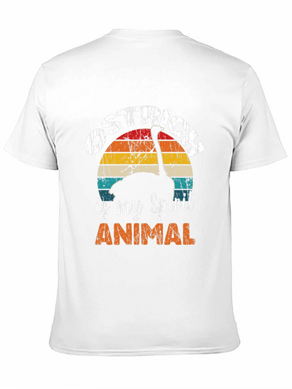 Camiseta Negra con Diseño de Avestruz Retro