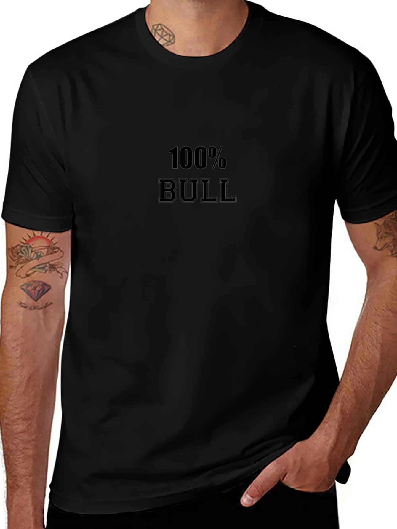 Camiseta Negra 100% BULL para Hombre