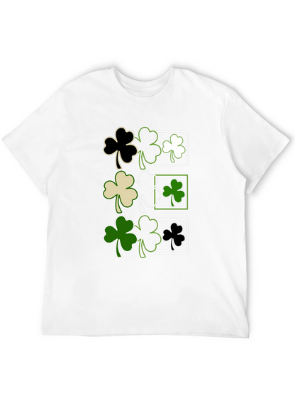 Camiseta Negra con Diseño de Tréboles para Hombre