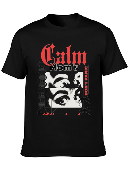 Camiseta Negra con Diseño Calm Moms Dont Panic