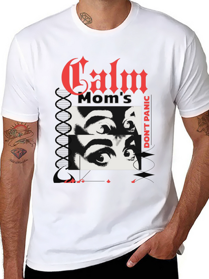 Camiseta Negra con Diseño Calm Moms Dont Panic