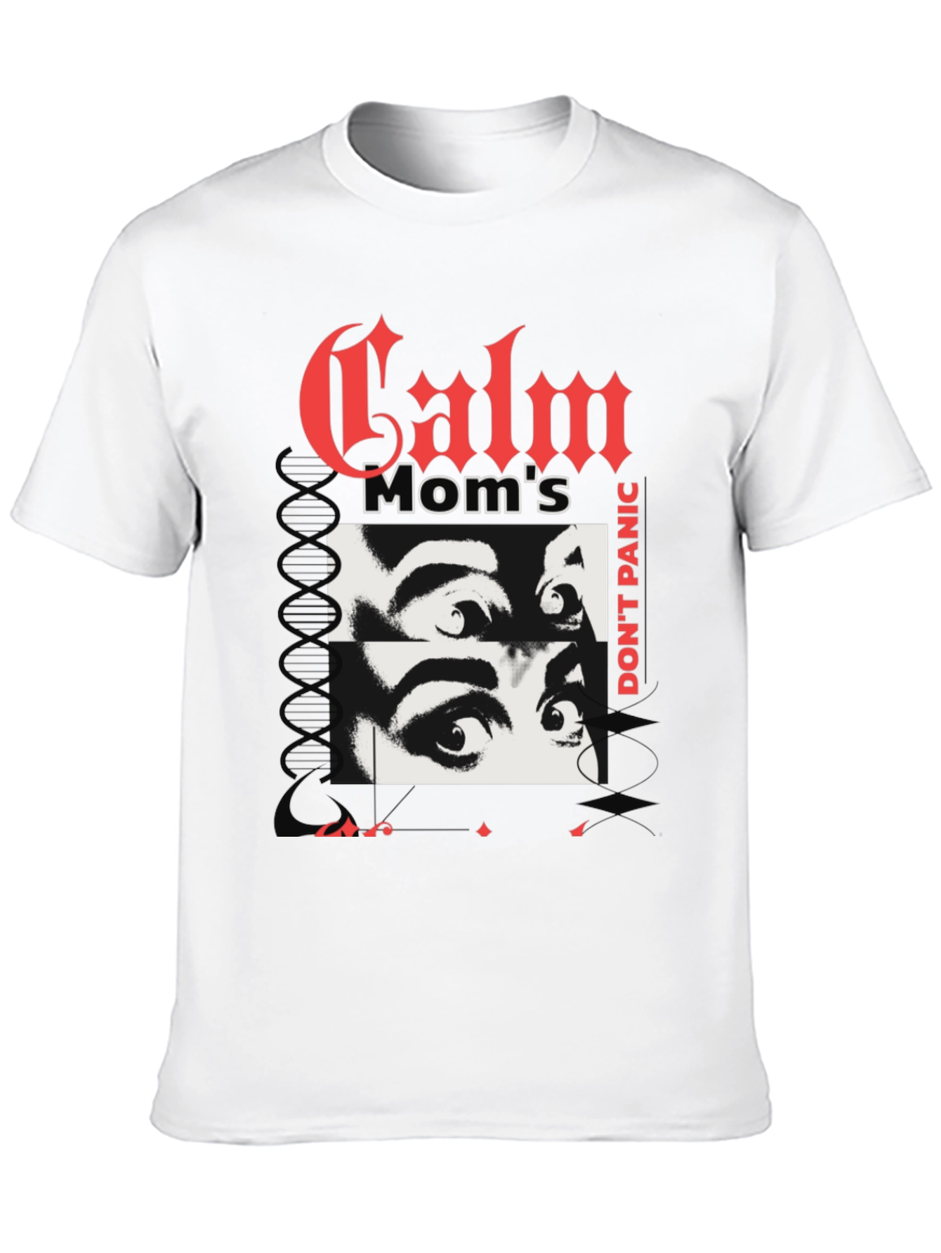 Camiseta Negra con Diseño Calm Moms Dont Panic