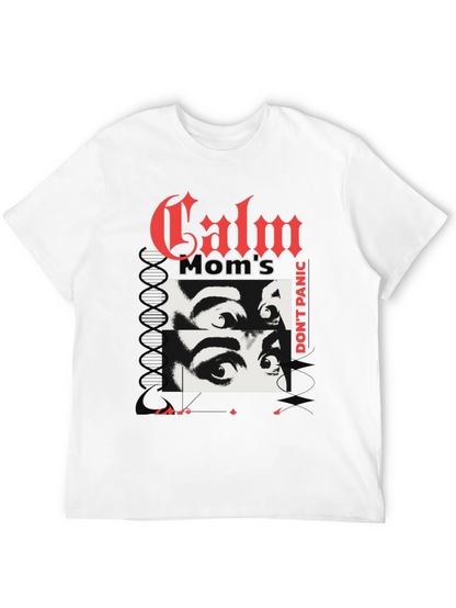 Camiseta Negra con Diseño Calm Moms Dont Panic