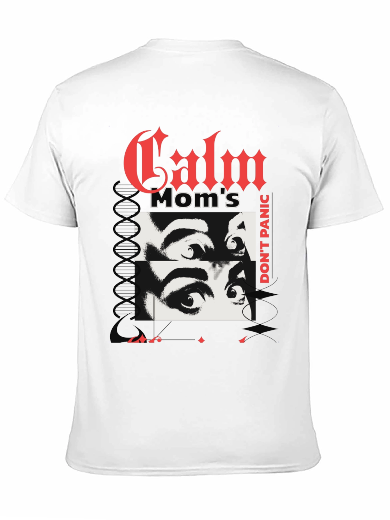 Camiseta Negra con Diseño Calm Moms Dont Panic