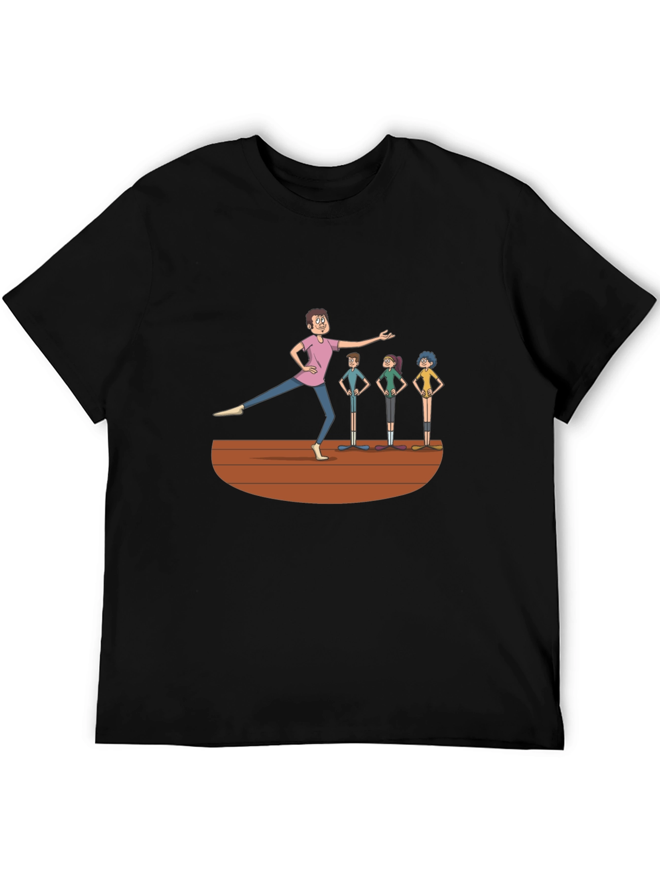 Camiseta Negra con Diseño de Clase de Ballet