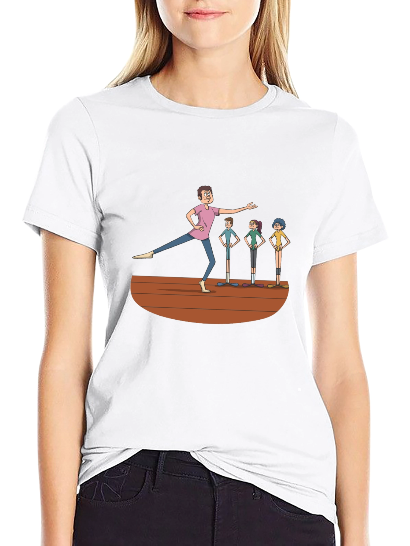Camiseta Negra con Diseño de Clase de Ballet