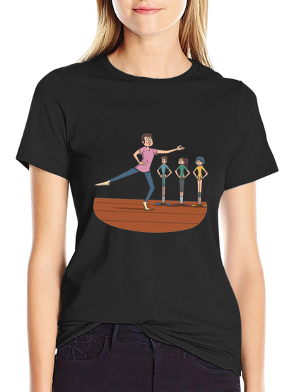 Camiseta Negra con Diseño de Clase de Ballet