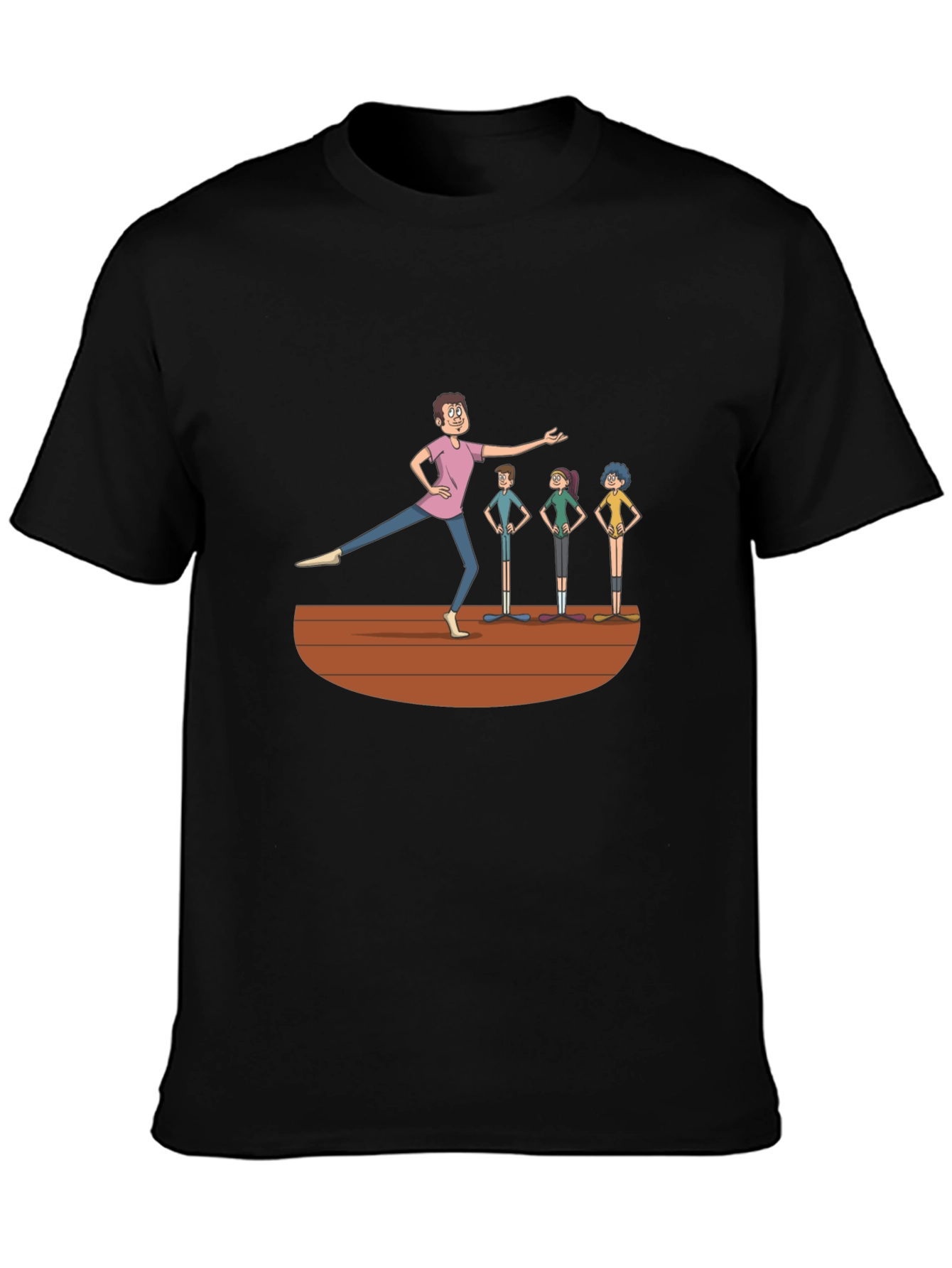 Camiseta Negra con Diseño de Clase de Ballet