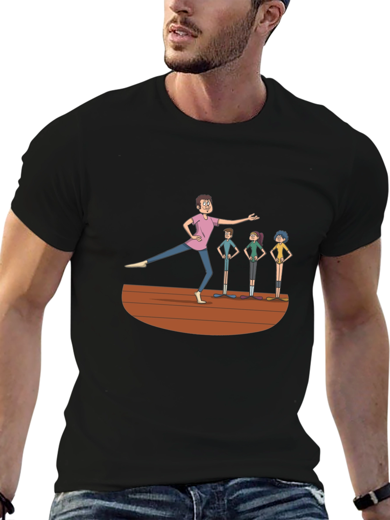 Camiseta Negra con Diseño de Clase de Ballet