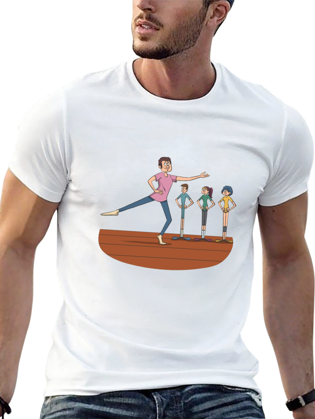 Camiseta Negra con Diseño de Clase de Ballet