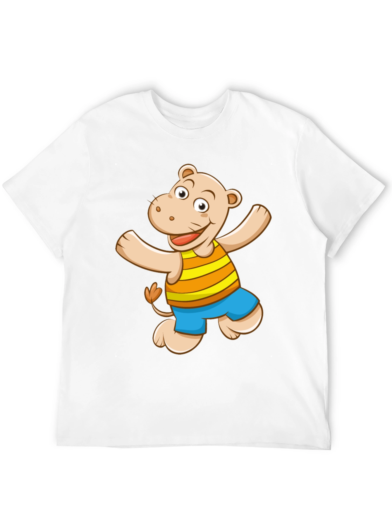 Camiseta Negra con Diseño de Hipopótamo Animado