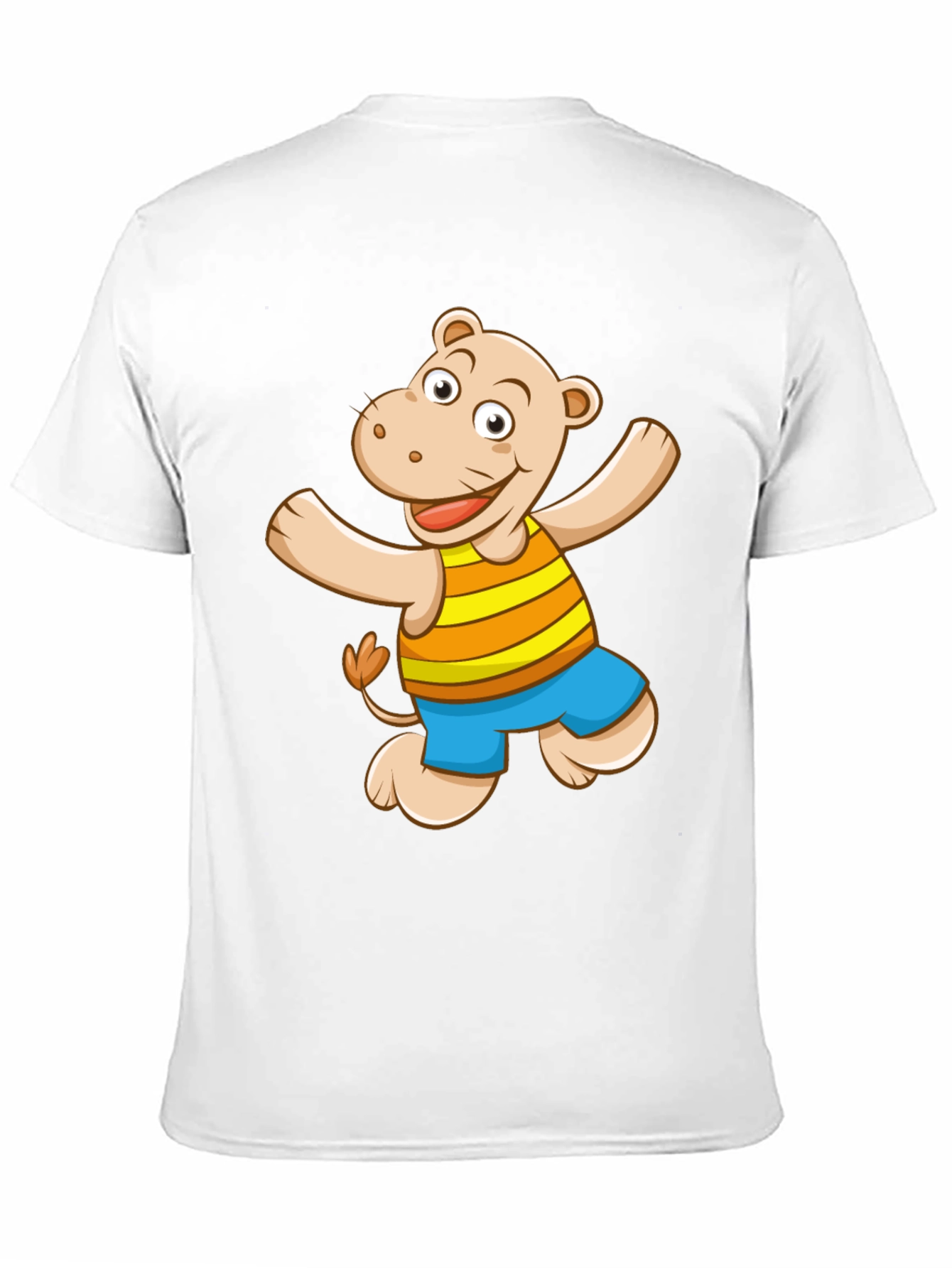 Camiseta Negra con Diseño de Hipopótamo Animado