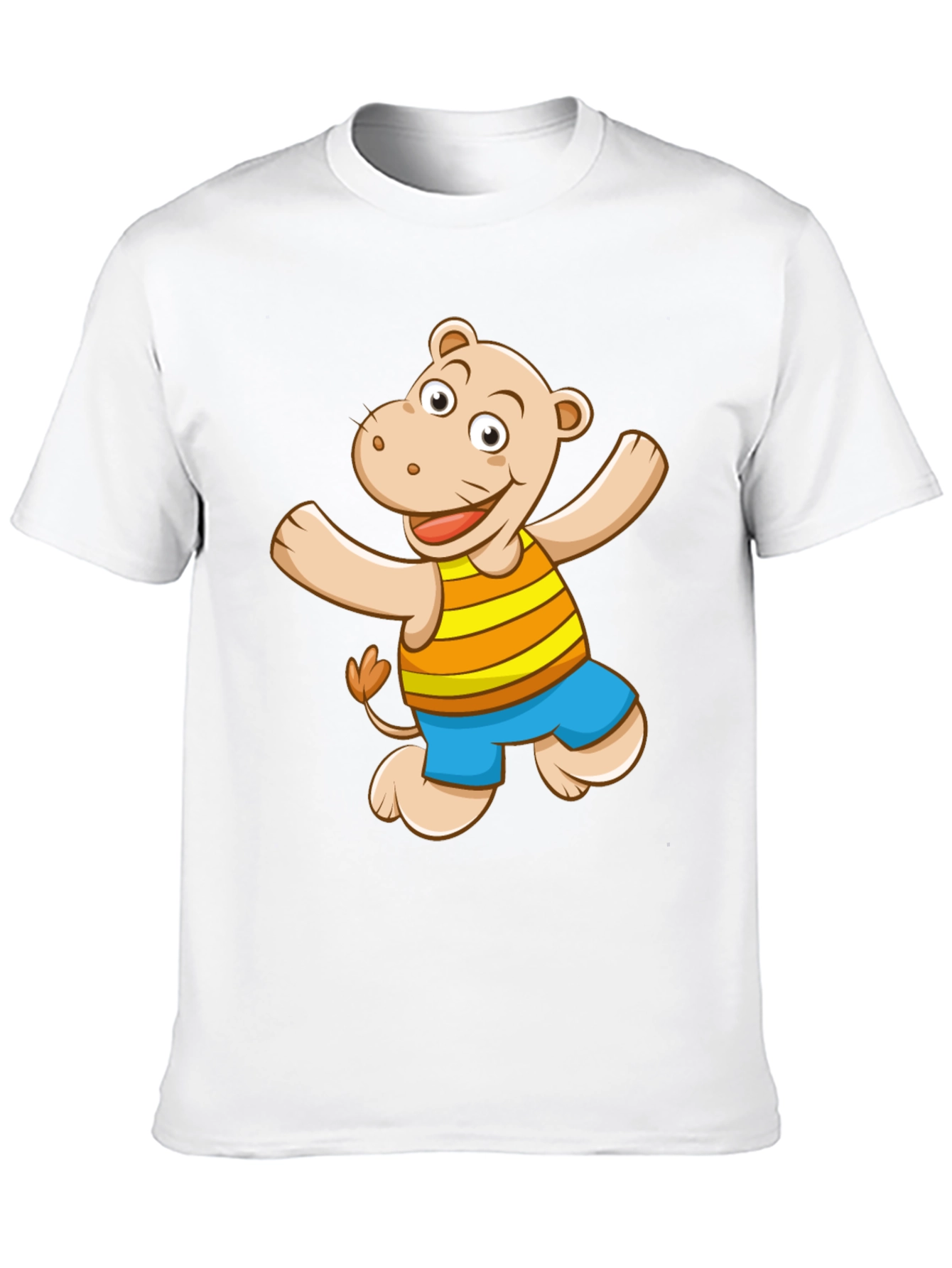 Camiseta Negra con Diseño de Hipopótamo Animado