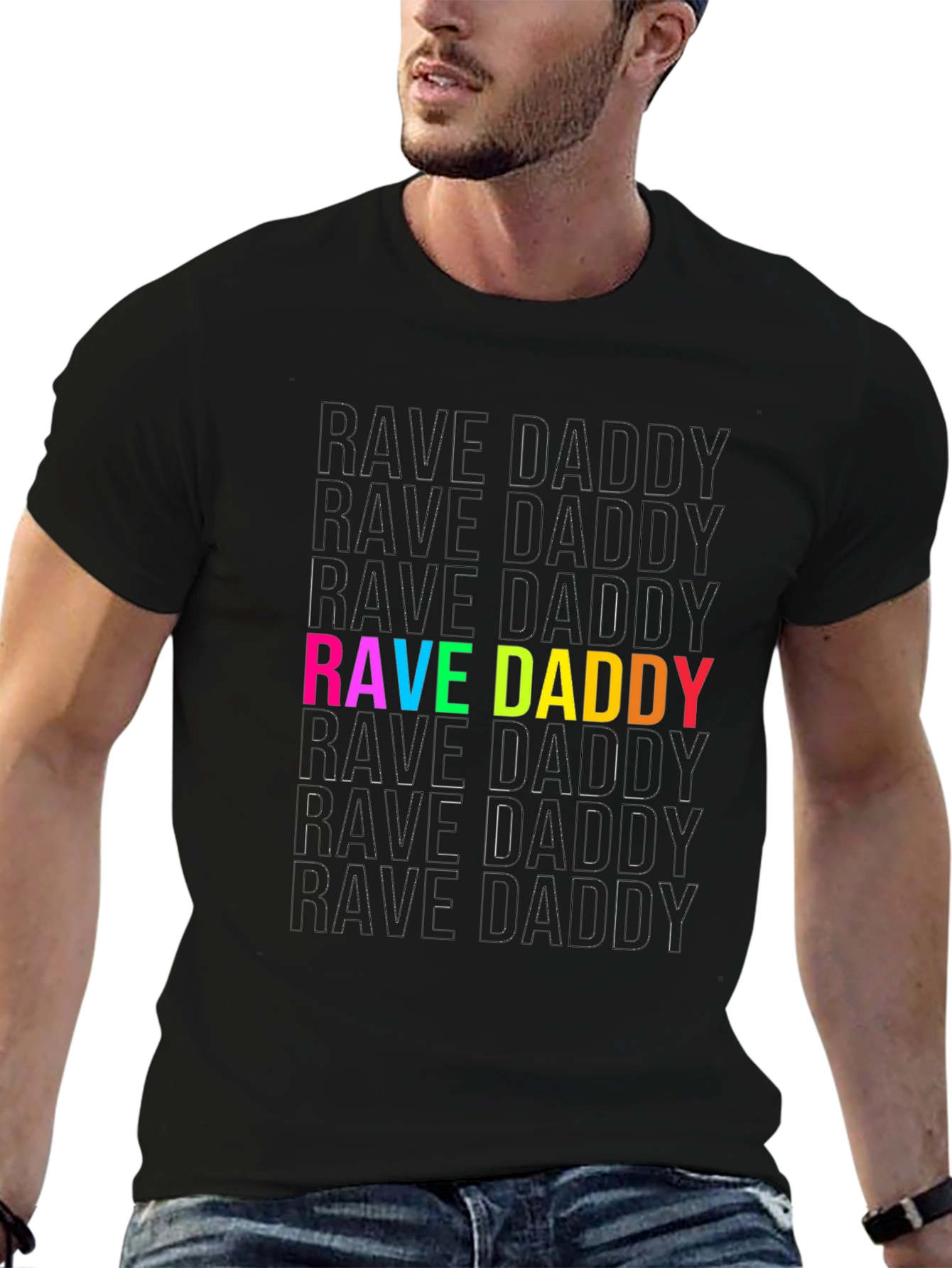 Camiseta Negra Rave Daddy para Hombre