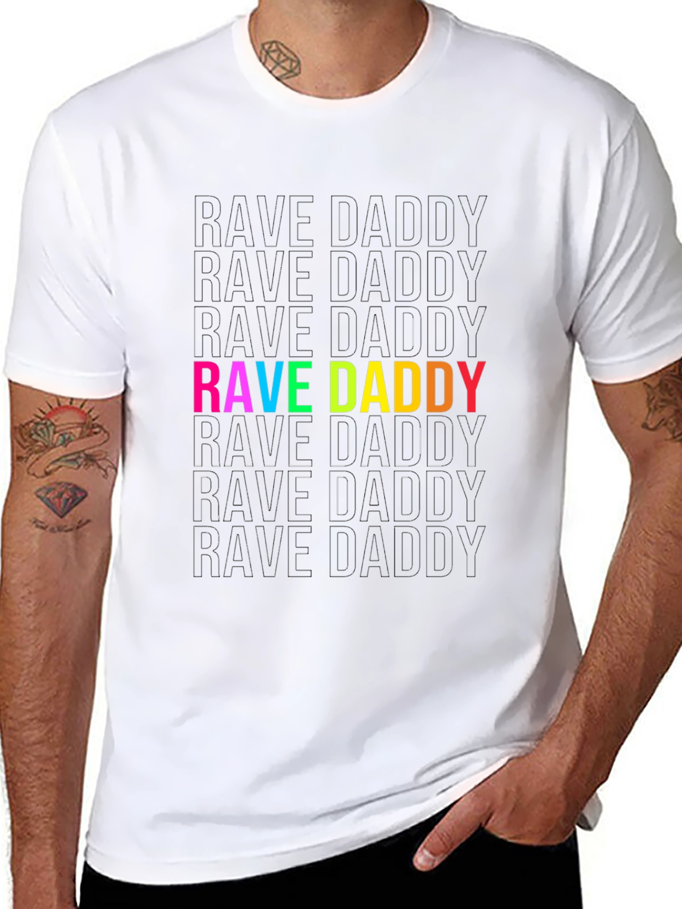 Camiseta Negra Rave Daddy para Hombre