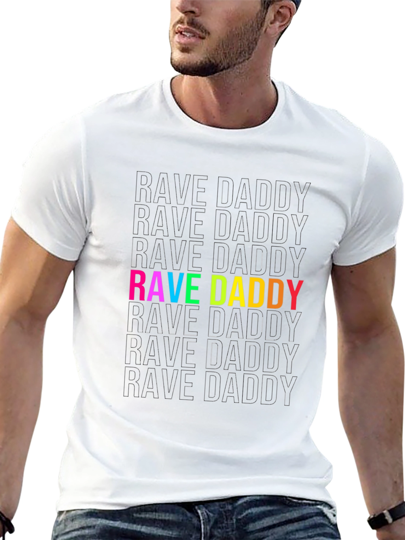 Camiseta Negra Rave Daddy para Hombre