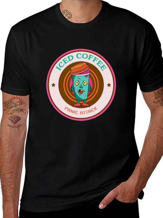 Camiseta Negra Ataque de Pánico Café Helado Zombie
