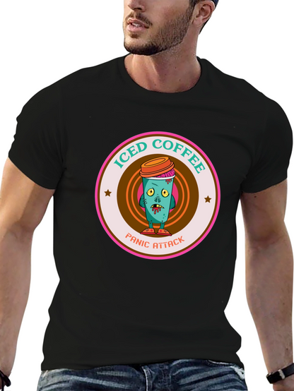 Camiseta Negra Ataque de Pánico Café Helado Zombie