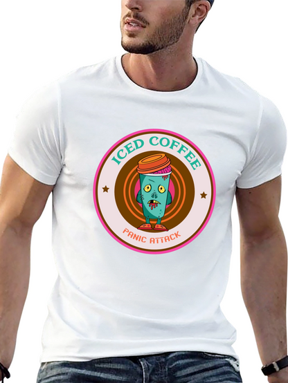 Camiseta Negra Ataque de Pánico Café Helado Zombie