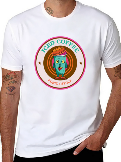 Camiseta Negra Ataque de Pánico Café Helado Zombie