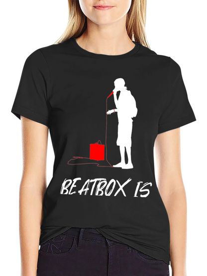 Camiseta Negra con Diseño de Beatbox