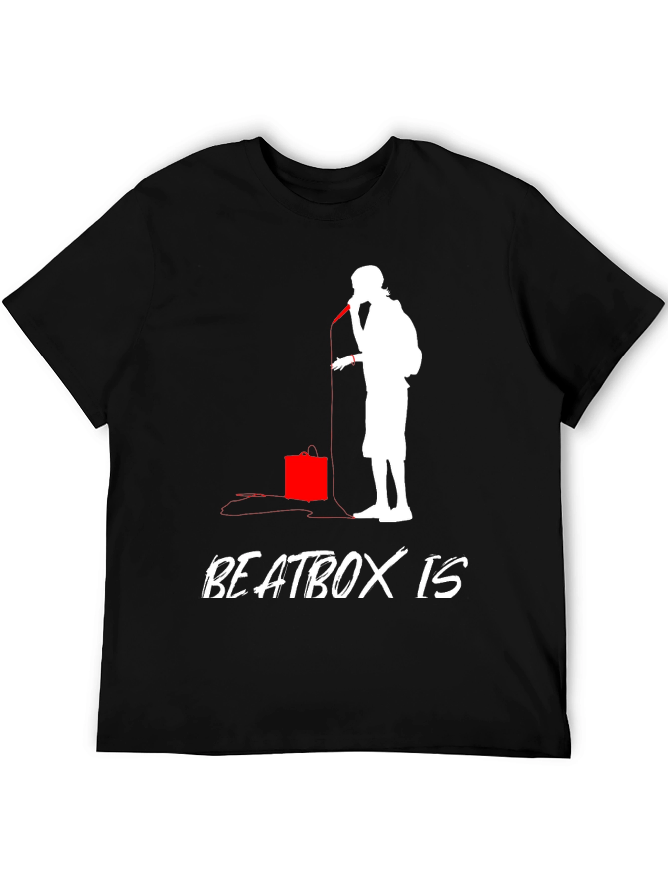 Camiseta Negra con Diseño de Beatbox