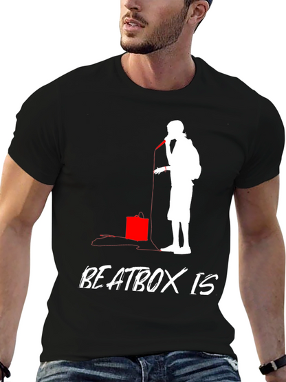 Camiseta Negra con Diseño de Beatbox