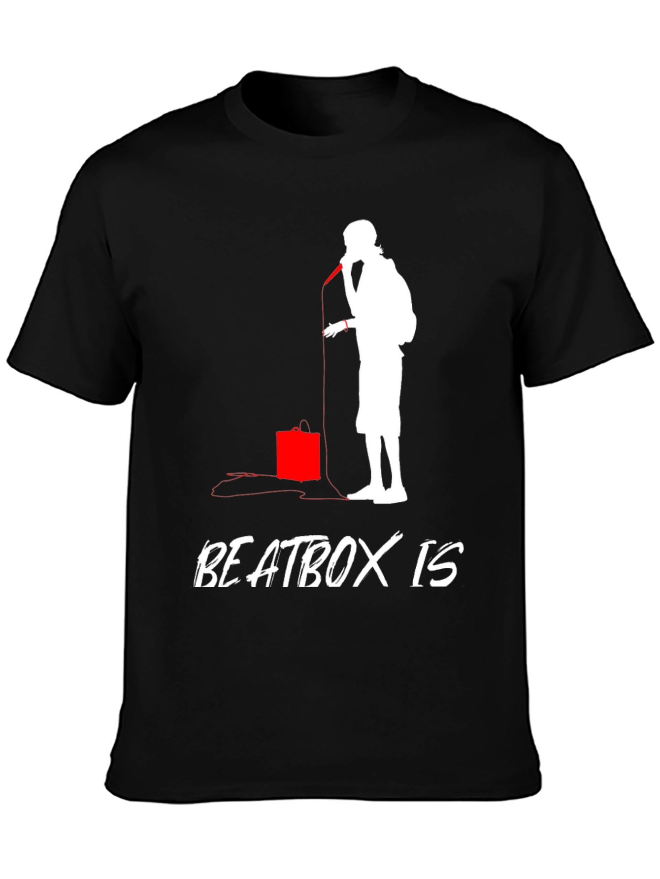 Camiseta Negra con Diseño de Beatbox