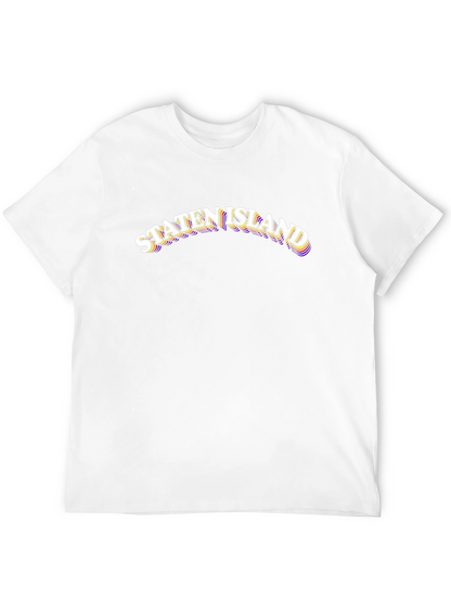 Camiseta Negra Staten Island Retro para Hombre