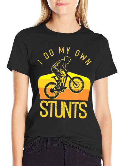 Camiseta Negra I Do My Own Stunts Ciclismo