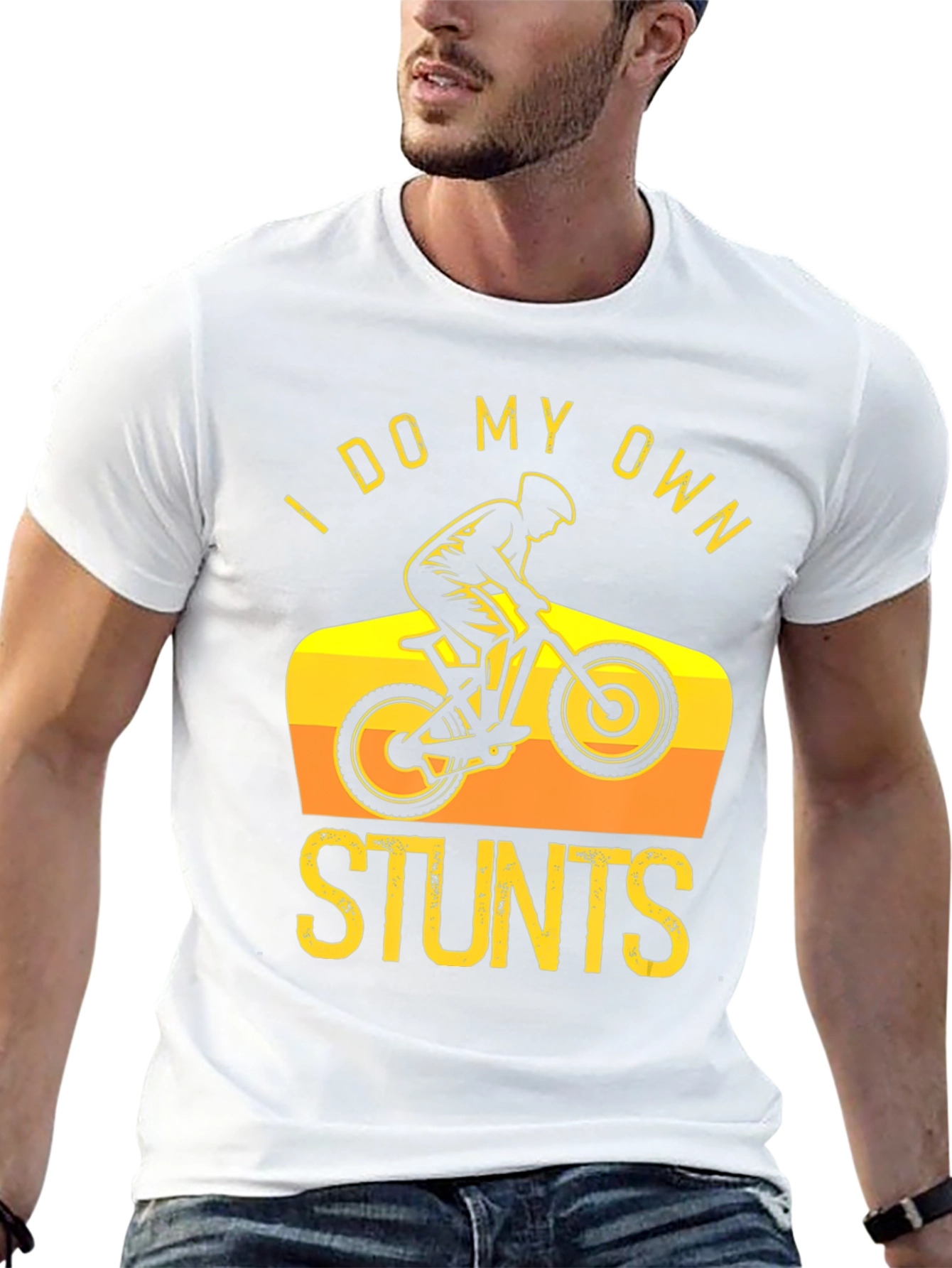 Camiseta Negra I Do My Own Stunts Ciclismo