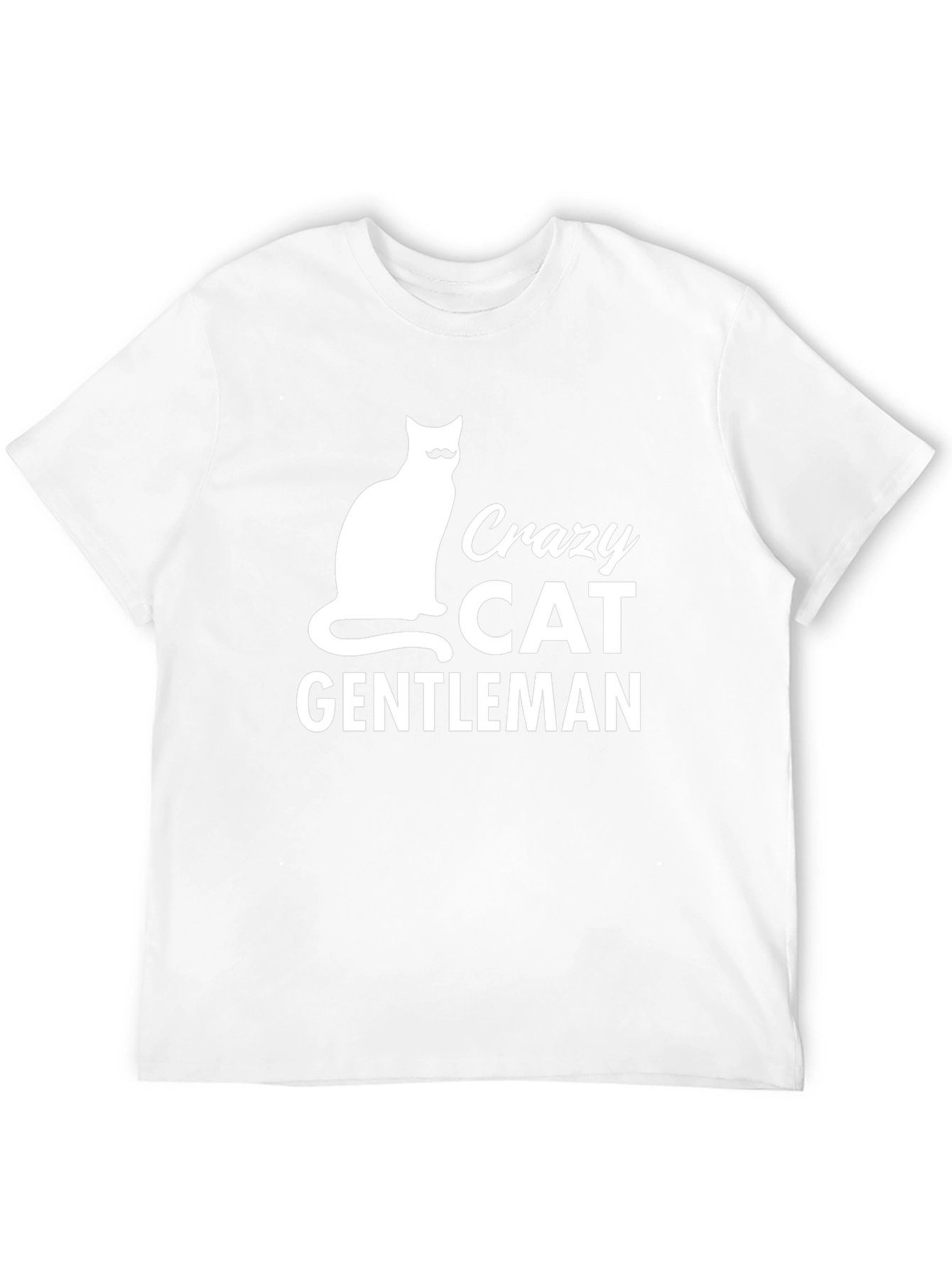 Camiseta Negra Hombre Crazy Cat Gentleman